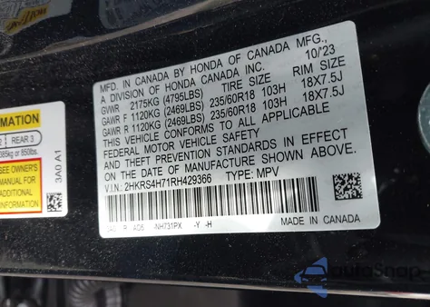 2024 Honda Cr-V Ex-L Awd z USA, uszkodzony, nr VIN 2HKRS4H71RH429366